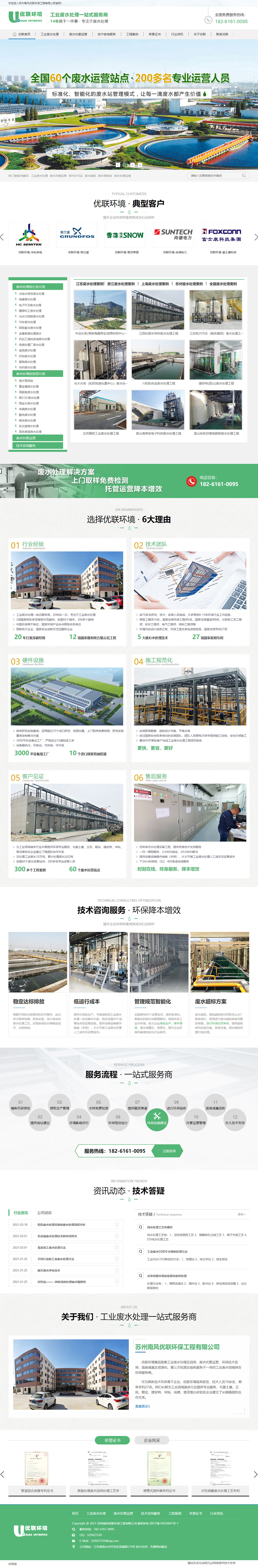 蘇州南風優(yōu)聯(lián)環(huán)保工程有限公司工業(yè)廢水處理營銷型網站定制建設制作案例 PC端預覽圖