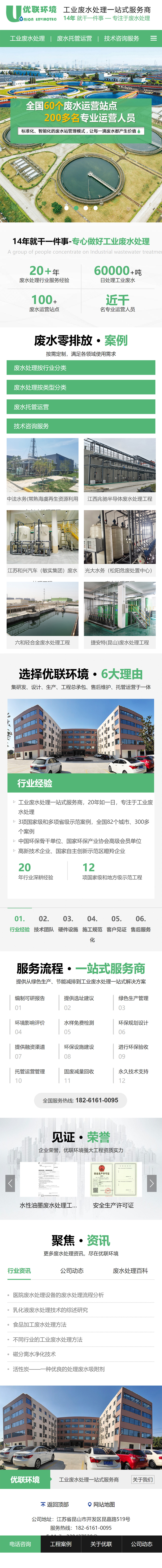 蘇州南風優(yōu)聯(lián)環(huán)保工程有限公司工業(yè)廢水處理營銷型網站定制建設制作案例 手機端預覽圖